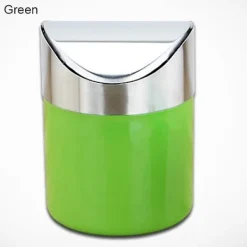 Sale FMYSJ Rostfritt Stål Liten Mini Soptunna med Svänglock Bänkskiva Soptunnor för Skrivbord Bil Kontor (FMY) Pink
