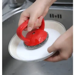 Sale Rostfritt stål rengöringsborste med silikonhandtag