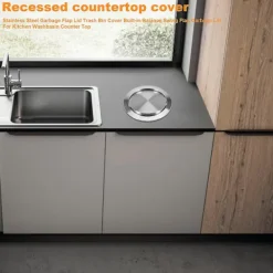 Clearance DAO Rostfritt Stål Skräp Lucka Lock Soptunna Lock Infälld Inbyggd Balans Sväng Lucka Skräp Lock För [db] Silver