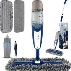 New BUUROOHM Roterande 360-graders spraymopp för rengöring av våta och torra fler ytor, lätt handtag för kök, badrum