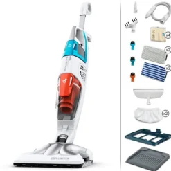 Hot ROWENTA Clean & Steam Multi Ångstädare, Dammsuger och tvättar samtidigt med ånga RY8544WH , orange Vit, Blå