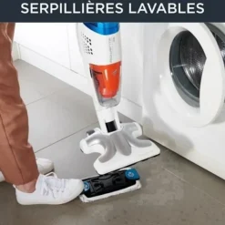 Hot ROWENTA Clean & Steam Multi Ångstädare, Dammsuger och tvättar samtidigt med ånga RY8544WH , orange Vit, Blå