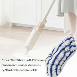 New Rowenta Clean&steam Zr005801 6 st Mikrofiberduk Tvättbara Ersättningsdynor Blue gray white Bluegraywhite