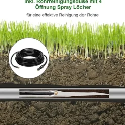 New Rörrengöringsslang, 20 M, 180 Bar, Högtrycksslang med adapter, Rörrengöringssats för Krcher högtryckstvätt