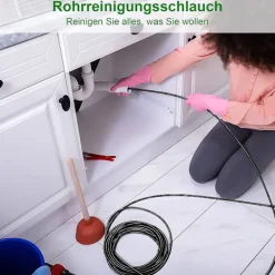 New Rörrengöringsslang, 20 M, 180 Bar, Högtrycksslang med adapter, Rörrengöringssats för Krcher högtryckstvätt