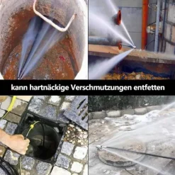 New Rörrengöringsslang, 20 M, 180 Bar, Högtrycksslang med adapter, Rörrengöringssats för Krcher högtryckstvätt