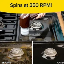 Ruby Horsepower Scrubber Elektrisk Handhållen Rengörare 5-i-1 Uppladdningsbart Rengöringsverktyg för Kakelfogar, Badrum, Kök & Bilfälgar Brown