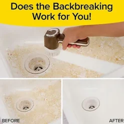 Ruby Horsepower Scrubber Elektrisk Handhållen Rengörare 5-i-1 Uppladdningsbart Rengöringsverktyg för Kakelfogar, Badrum, Kök & Bilfälgar Brown