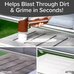 Ruby Horsepower Scrubber Elektrisk Handhållen Rengörare 5-i-1 Uppladdningsbart Rengöringsverktyg för Kakelfogar, Badrum, Kök & Bilfälgar Brown