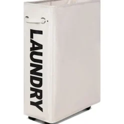 Discount Rullande smal tvättkorg med hjul, hopfällbar tvättkorg, hög smal hopfällbar förvaringslåda för hörn