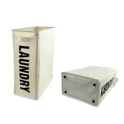 Discount Rullande smal tvättkorg med hjul, hopfällbar tvättkorg, hög smal hopfällbar förvaringslåda för hörn