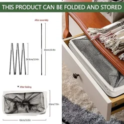 Outlet Rullande smal tvättkorg med stativ hopfällbar vattentät sorterare