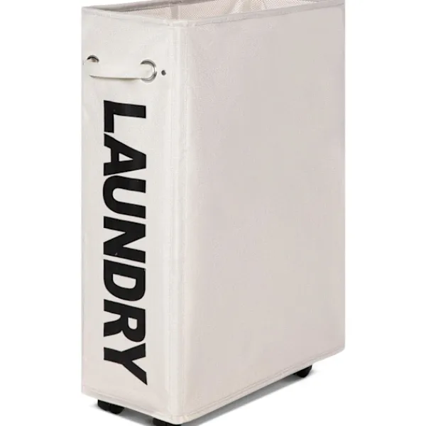 Discount Rullande smal tvättkorg med hjul, hopfällbar tvättkorg, hög smal vikbar förvaringslåda för hörn