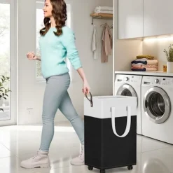 Sale Rullande tvättkorg, hopfällbar vattentät tvätt- och förvaringskorg med hjul, lätt att använda och bärbar