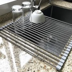 Discount Rullbart Diskställ i Rostfritt Stål - Hopvikbart 45 x 35 cm