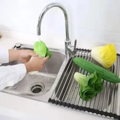 Discount Rullbart Diskställ i Rostfritt Stål - Hopvikbart 45 x 35 cm