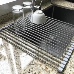 Best Rullbart Diskställ i Rostfritt Stål - Hopvikbart 45 x 35 cm