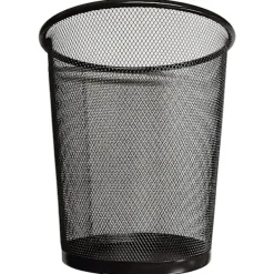 Online Rund nätpapperskorg för badrum, kök, hemmakontor, sovsal (svart)