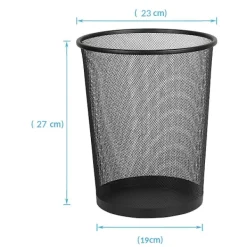 Online Rund nätpapperskorg för badrum, kök, hemmakontor, sovsal (svart)