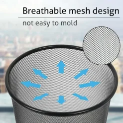 Clearance Rund Nätpapperskorg Soptunna, Papperskorg Sopbehållare för Badrum, Kök, Hemmakontor, Sovsalar (SVART)