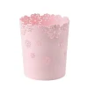 Best Rund Papperskorg i Plast, Ihålig Spetsdesign, för Kontor (1-pack Rosa)