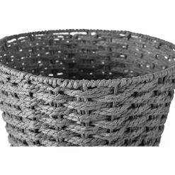 Sale Rund Papperskorg och Korg i Rotting - Skräpkorg för Sovrum, Badrum, Kontor eller Hem Grå Gray