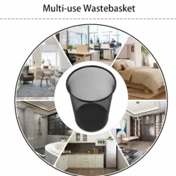 Outlet Rund Trådpapperskorg Soptunna för Badrum, Kök, Hemmakontor, Sovsal Trådpapperskorg Soptunna (Svart)