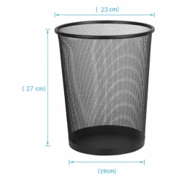Outlet Rund Trådpapperskorg Soptunna för Badrum, Kök, Hemmakontor, Sovsal Trådpapperskorg Soptunna (Svart)