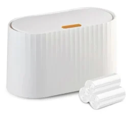 Sale RY-Bordsbehållare med lock, Mini skrivbordsbehållare, Mini soptunna med 90 soppåsar, Avtagbar bordsbehållare