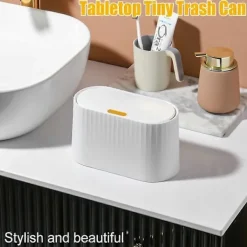 Sale RY-Bordsbehållare med lock, Mini skrivbordsbehållare, Mini soptunna med 90 soppåsar, Avtagbar bordsbehållare