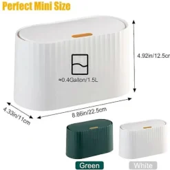 Sale RY-Bordsbehållare med lock, Mini skrivbordsbehållare, Mini soptunna med 90 soppåsar, Avtagbar bordsbehållare
