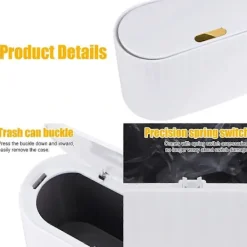 Sale RY-Bordsbehållare med lock, Mini skrivbordsbehållare, Mini soptunna med 90 soppåsar, Avtagbar bordsbehållare