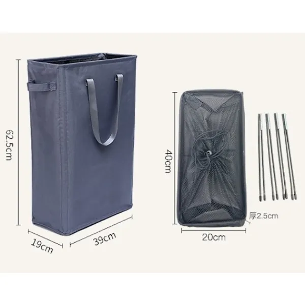 Outlet RY-Tvättkorg Handtag Hopfällbar Tvättkorg Tunn Smutsig Klädkorg Smal Tvättsäck Hopfällbar Smutsig Korg svart black