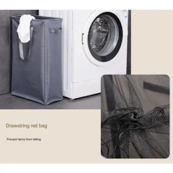 Outlet RY-Tvättkorg Handtag Hopfällbar Tvättkorg Tunn Smutsig Klädkorg Smal Tvättsäck Hopfällbar Smutsig Korg svart black