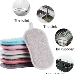 Discount Safe & Chemical Free Non Scratch Scrub Sponges for Kitchen, Dual Sided Washable and Reusable Cleaning Pads, All Purpose Cleaner for
