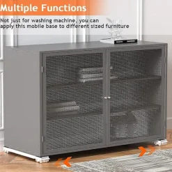 Discount Sats med 2 tvättmaskinstransporthjul under chassit för tvättmaskin, kylskåp, torktumlare, frys upp till 300 kg, med 24 hjul, broms, W