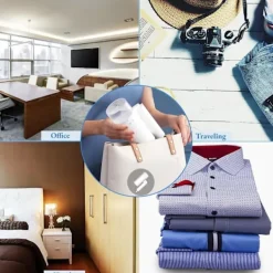 Outlet SBSGV Hem- och Resklädstrykare - 10 Sekunders Ultrasnabb Uppvärmning, Stark Ångutgång, Vikbar och Bärbar, 200ml Stor Kapacitet, 1200W för Kläder