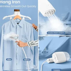 Online SBSGV Ångare för Kläder Portabel Mini Hopfällbar - 1000W Kraftfull Snabb Uppvärmning Handhållen Klädångare, Tygplaggångare Tar Bort Rynkor för W