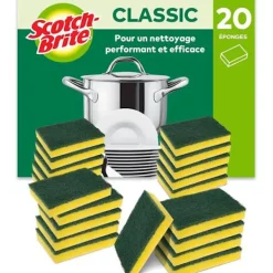 Discount Scotch-Brite Classic Rengöringssvamp för Grovrengöring, 20-pack - Hållbar skrubbsvamp som tar bort fett