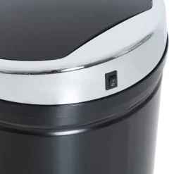 Outlet Northio Sensor papperskorg 42L, elektrisk automatisk papperskorg med lock, rostskyddad, för badrum, kontor, kök, matsal, stål, svart