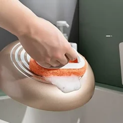 Clearance Set med 3 (2 orange + 1 blå) svamp tork kök borste disk borste pottvätt rengöringsborste dekontaminering vägg bad kakel borste svamp block