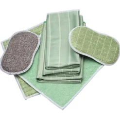 Discount Set med 6 bambu mikrofiberdukar - Rengör och polera alla släta och ömtåliga ytor - glas, karosseri, glaskeramik, glasögon, skärm