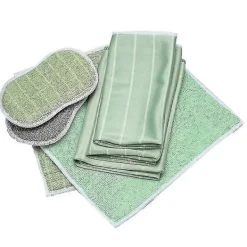 Discount Set med 6 Bambu Mikrofiberdukar för Fönster Speglar Kakel Karosseri Mikrofiber Bambu Glas-jie