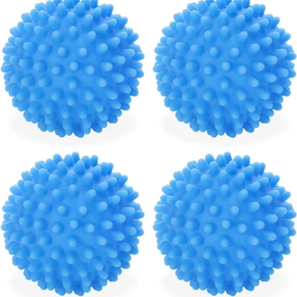 Best Set med 4 blå torktumlare bollar, återanvändbara torktumlare mjukgörare bollar för tvättmaskin