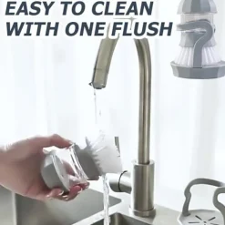 Clearance Set med 2 diskborstar med diskmedelsbehållare: Köksaccessoarer Rengöringsborste Integrerad hållare Rengöringsborste med tryckfunktion Cl