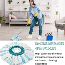 New DAO Set med 4 Ersättningshuvuden för Leifheit Clean Twist Disc Mop Micro Set, 2-Fiber System för Rund Golvmopp, Kompatibel med Leifheit Clean T [db]