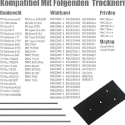 FMYSJ Set med 4 filter för Bauknecht, Privileg, Whirlpool torktumlare med värmepump - Svampfiltermattor (FMY)