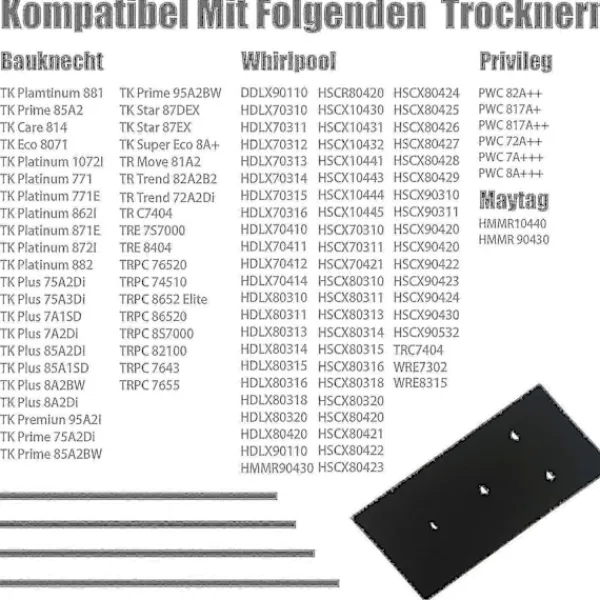 FMYSJ Set med 4 filter för Bauknecht, Privileg, Whirlpool torktumlare med värmepump - Svampfiltermattor (FMY)