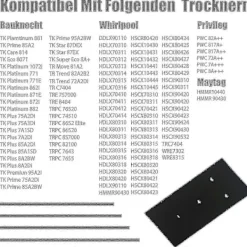 Discount Set med 4 filter för Bauknecht, Privileg, Whirlpool torktumlare med värmepump - Svampfiltermattor
