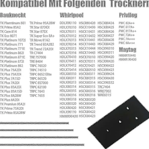 Discount Set med 4 filter för Bauknecht, Privileg, Whirlpool torktumlare med värmepump - Svampfiltermattor